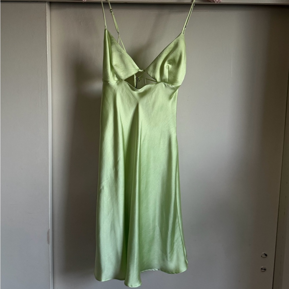 Zara Satin Mini Low-Back Dress